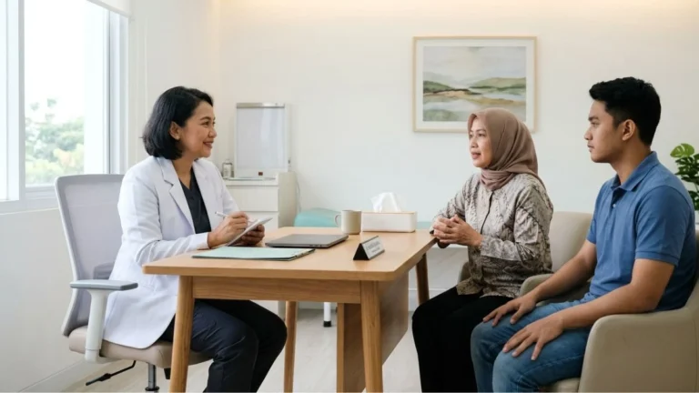 Konsultasi kesehatan jiwa antara dokter dan keluarga pasien ODGJ di klinik