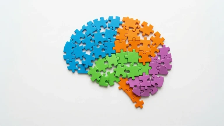Kepingan puzzle warna-warni tersusun membentuk otak manusia di atas permukaan putih — ilustrasi IQ kepanjangan dari Intelligence Quotient dan berbagai dimensi kecerdasan manusia.