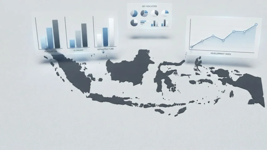 bps singkatan dari badan pusat statistik — grafik data statistik di atas peta Indonesia