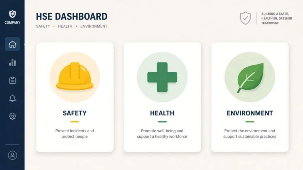 hse singkatan dari health safety and environment — ikon kesehatan keselamatan lingkungan kerja