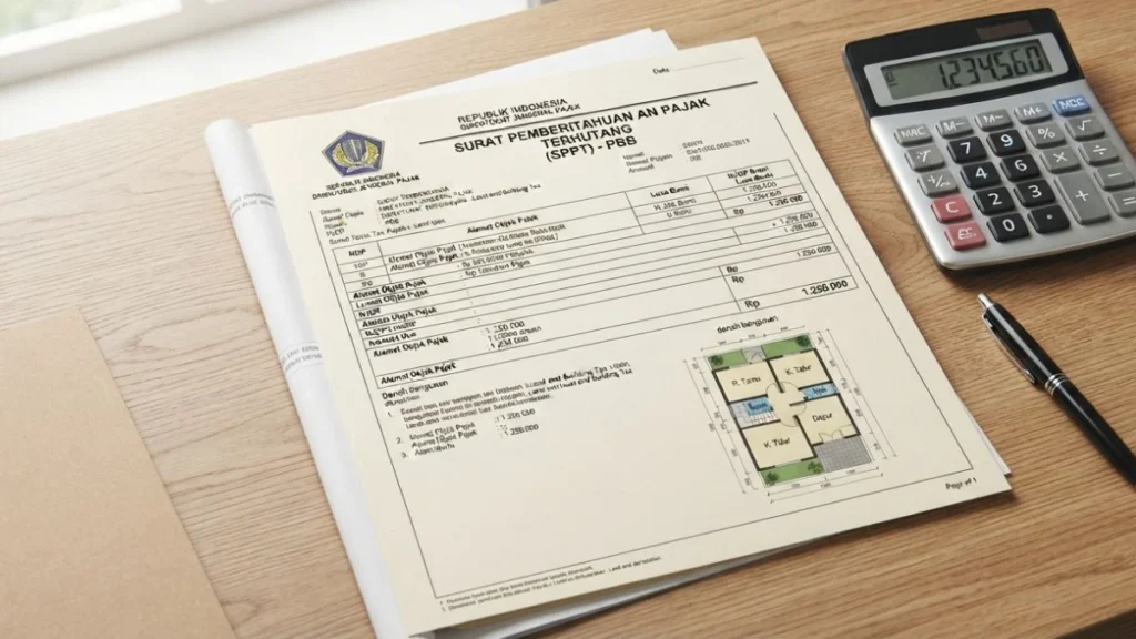 sppt singkatan dari surat pemberitahuan pajak terutang — dokumen tagihan PBB dan denah bangunan